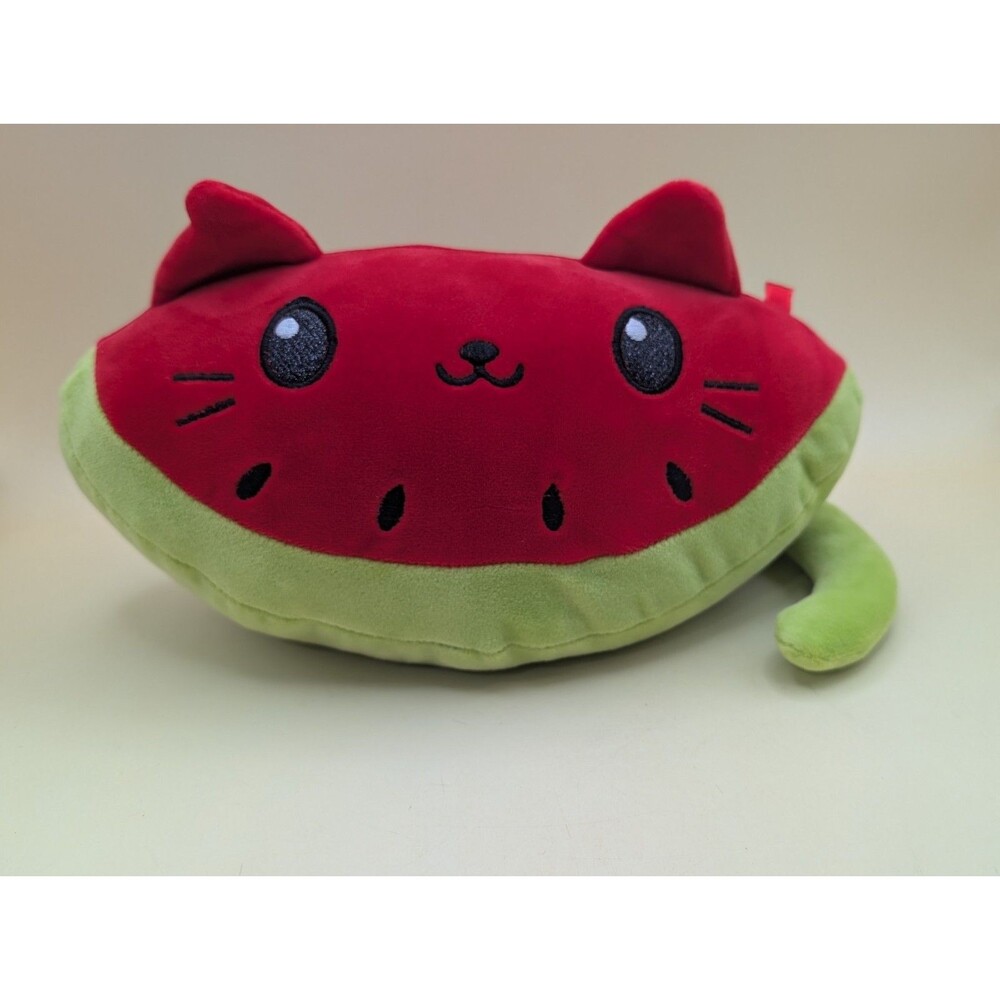 Cute & Cuddly Water-Meow-Lon Cat Plush Watermelon Slice Squishy Toy Pillow 12"